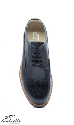 SCARPE UOMO ARTIGIANALI INGLESINA NERO ZEPPA TRICOLORE 493