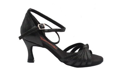 SCARPA DONNA DA BALLO ART. 130 NERO LUCE NODO TACCO 7 CM