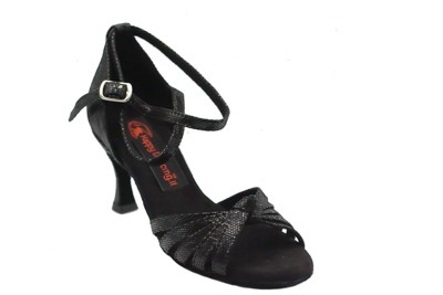 SCARPA DONNA DA BALLO ART. 130 NERO LUCE NODO TACCO 7 CM