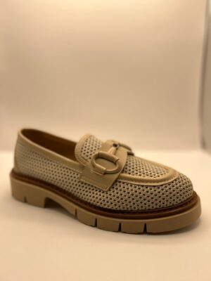 MOCASSINO PEDULLA' BEIGE E BLU art.6383015